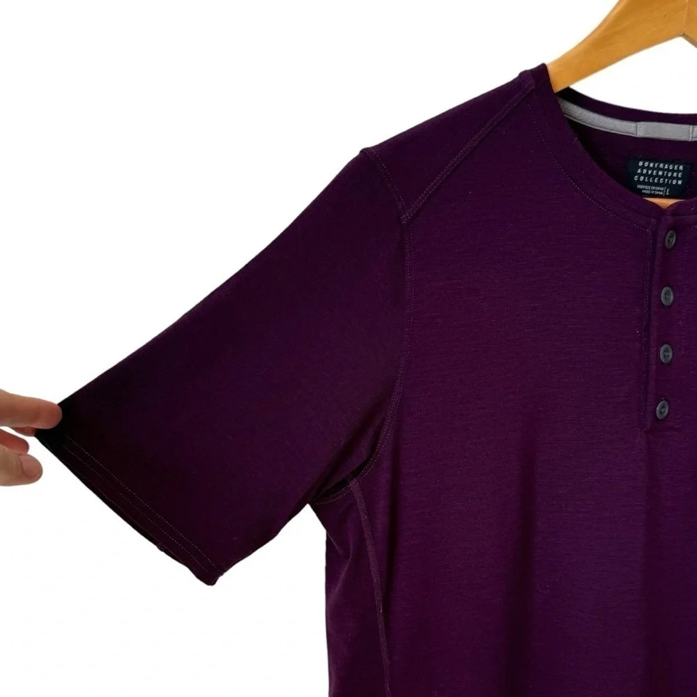 Bontrager Adventure Wool Blend Henley Top Purple Cycling Hiking Women's Size L - Picture 4 of 9